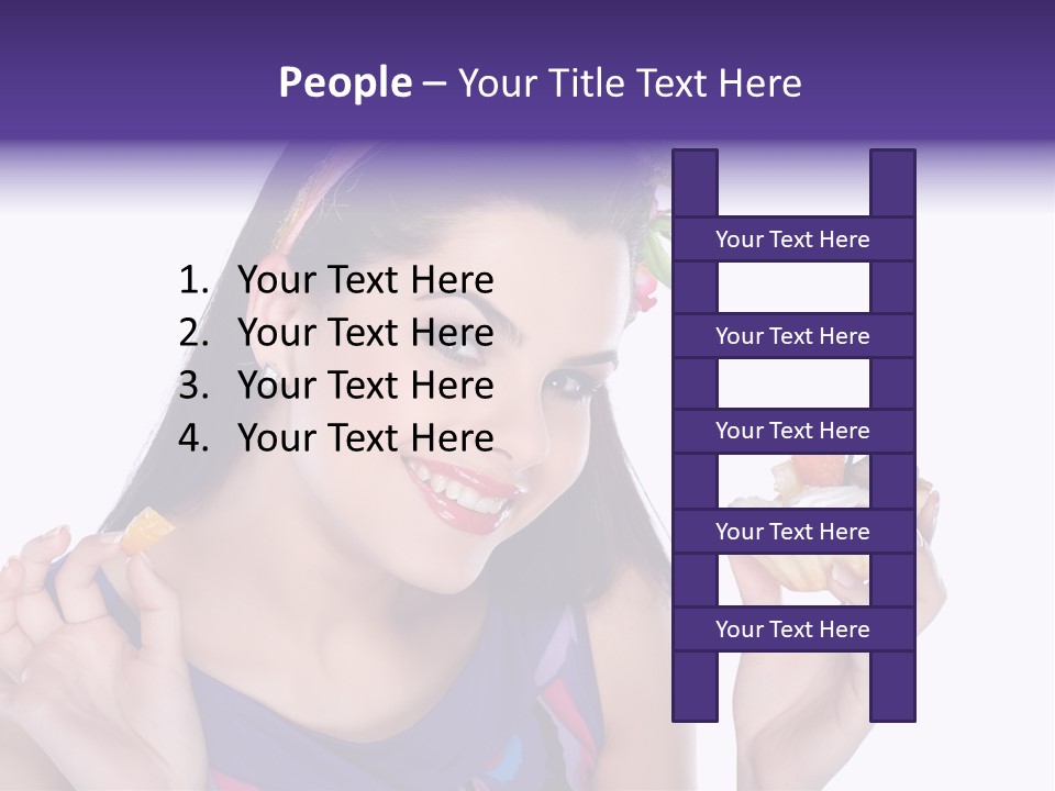 Model Cute Portrait PowerPoint Template