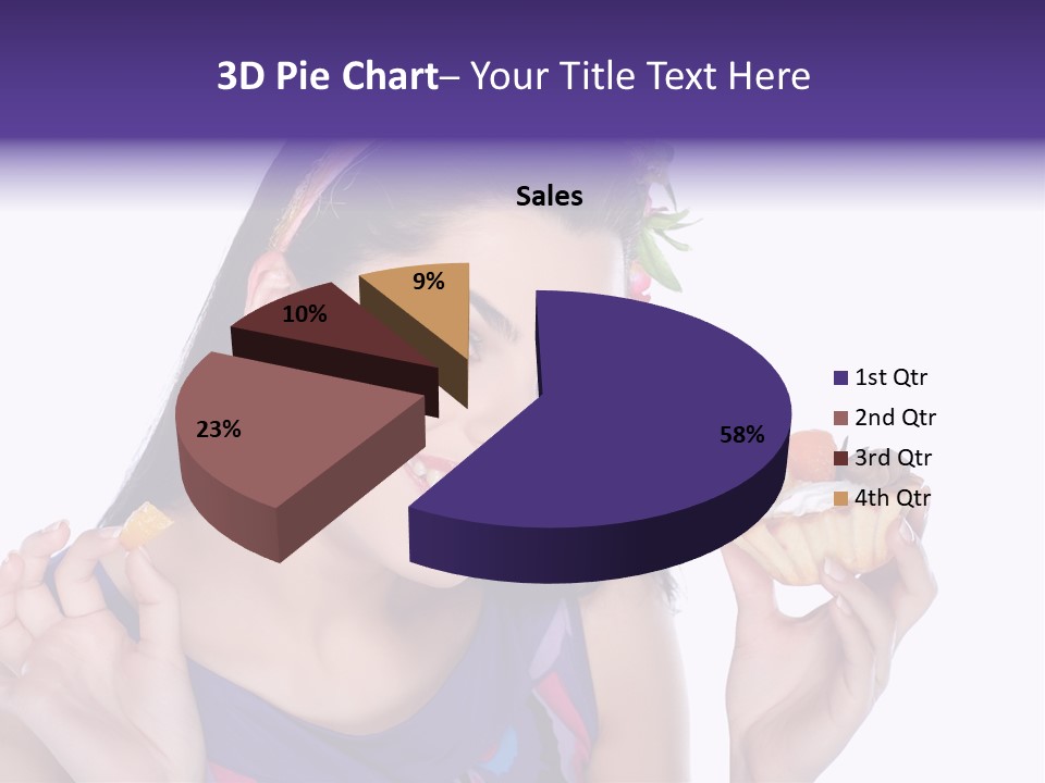 Model Cute Portrait PowerPoint Template