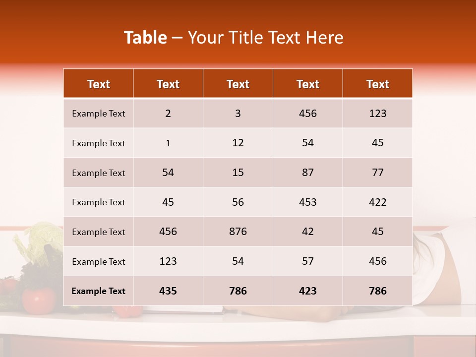 Table Cheerful Nourish PowerPoint Template