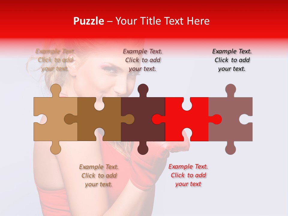 Girl Self Defence Red PowerPoint Template