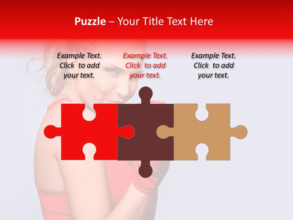 Girl Self Defence Red PowerPoint Template