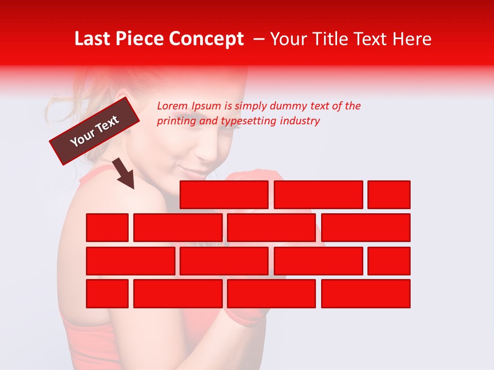 Girl Self Defence Red PowerPoint Template