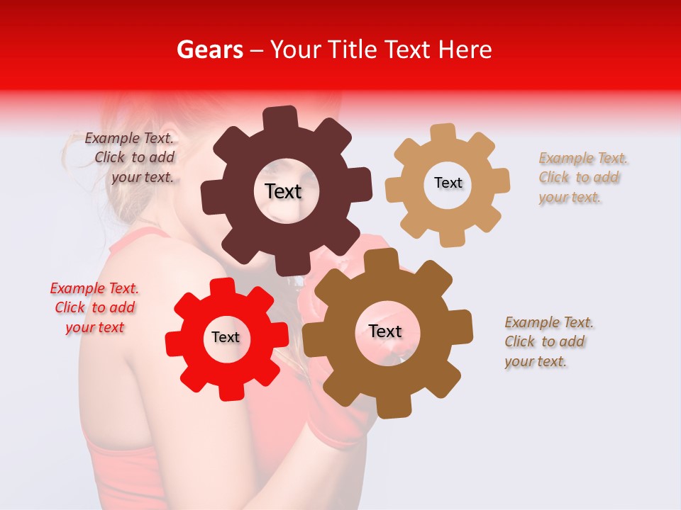 Girl Self Defence Red PowerPoint Template