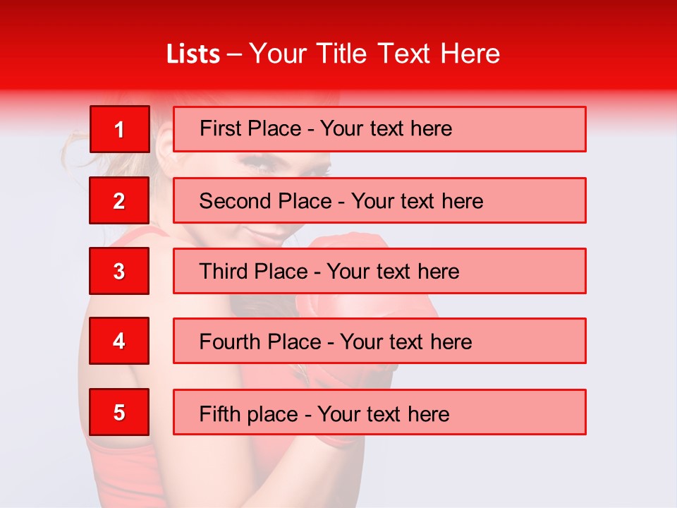 Girl Self Defence Red PowerPoint Template