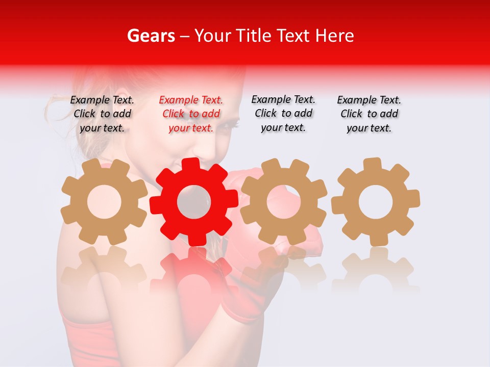 Girl Self Defence Red PowerPoint Template