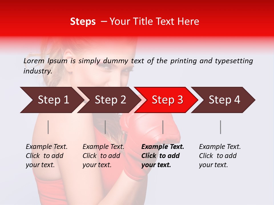 Girl Self Defence Red PowerPoint Template