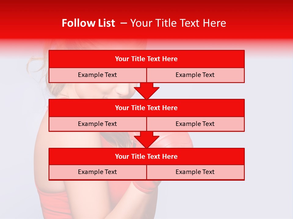 Girl Self Defence Red PowerPoint Template