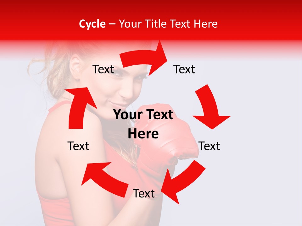 Girl Self Defence Red PowerPoint Template
