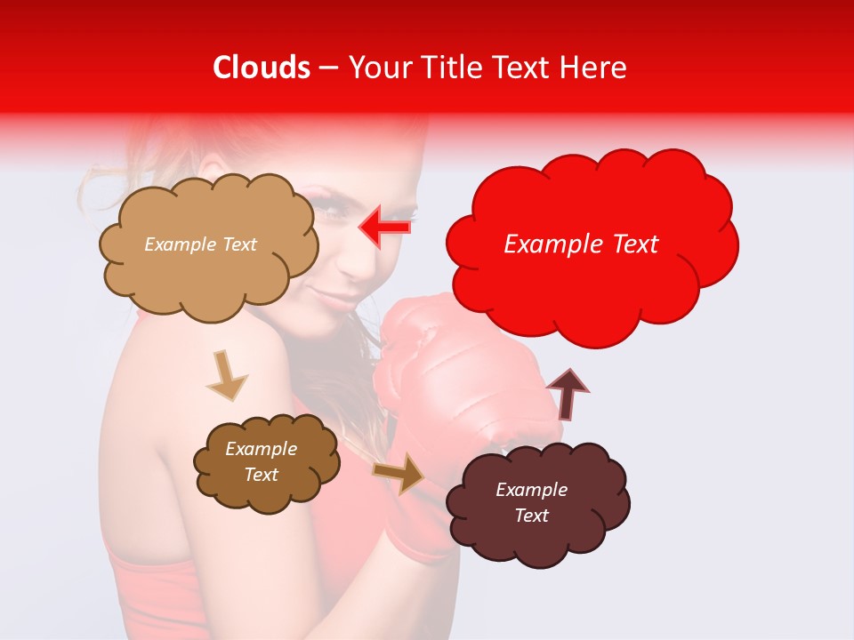 Girl Self Defence Red PowerPoint Template