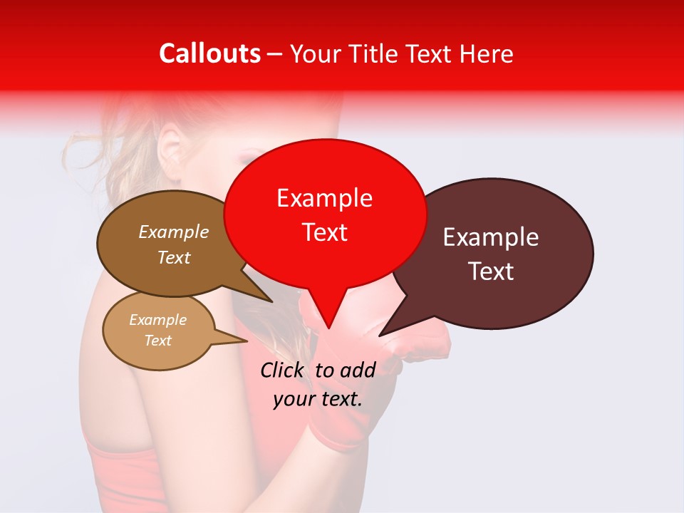 Girl Self Defence Red PowerPoint Template