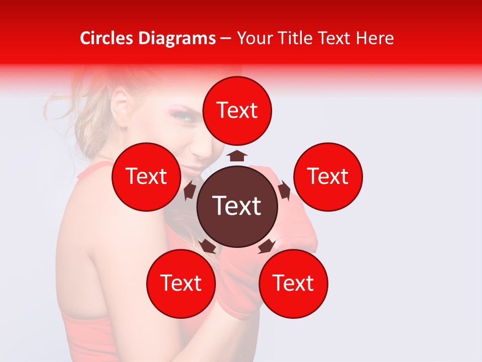 Girl Self Defence Red PowerPoint Template