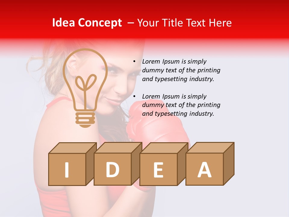 Girl Self Defence Red PowerPoint Template