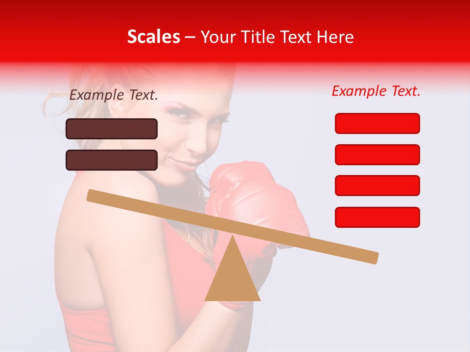 Girl Self Defence Red PowerPoint Template