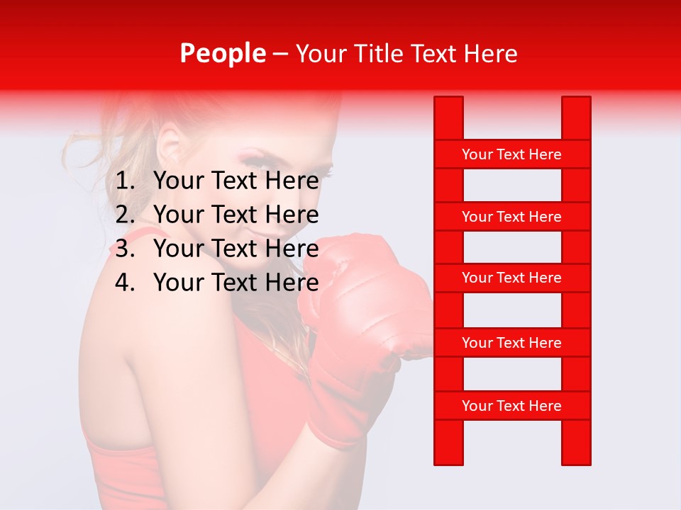 Girl Self Defence Red PowerPoint Template