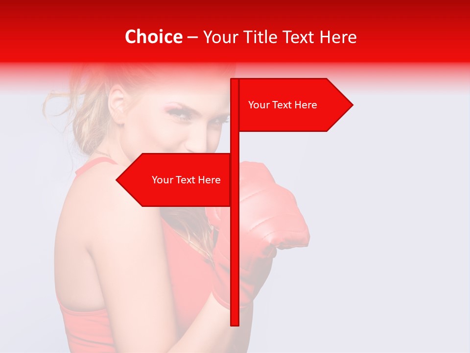 Girl Self Defence Red PowerPoint Template