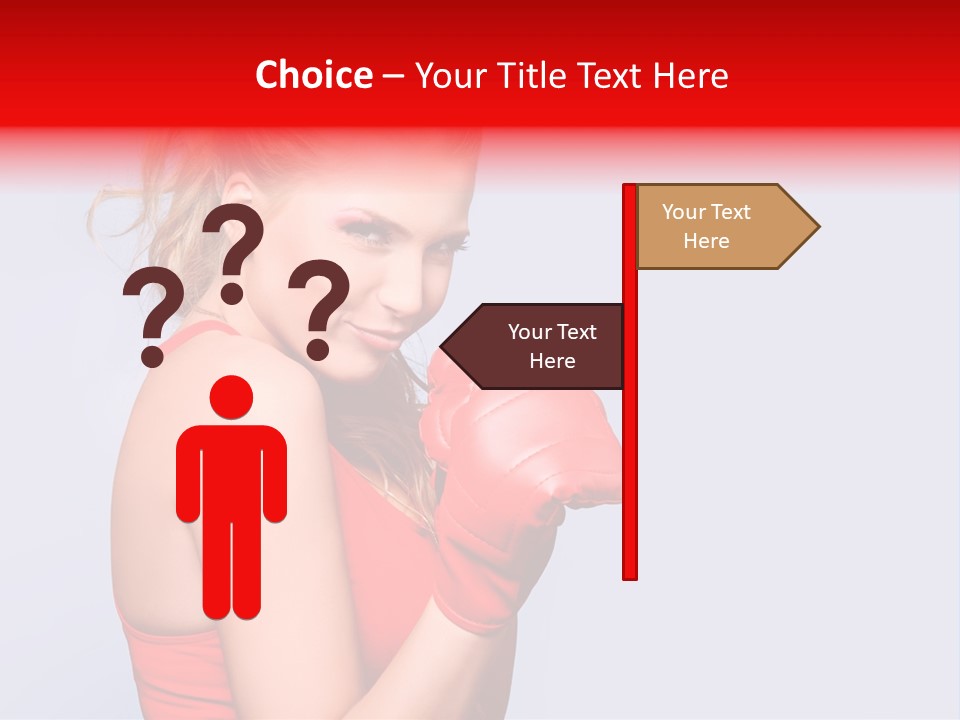 Girl Self Defence Red PowerPoint Template