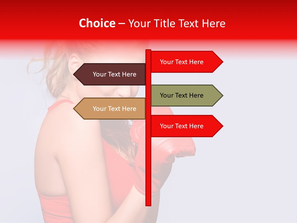 Girl Self Defence Red PowerPoint Template