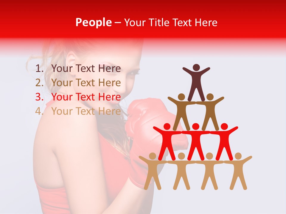 Girl Self Defence Red PowerPoint Template