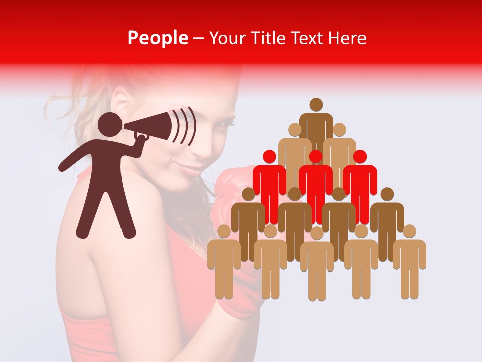 Girl Self Defence Red PowerPoint Template