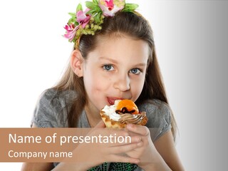 Eyes Closeup Happy PowerPoint Template