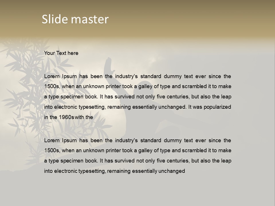 Spiritual Bamboo Defend PowerPoint Template