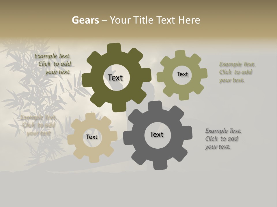 Spiritual Bamboo Defend PowerPoint Template