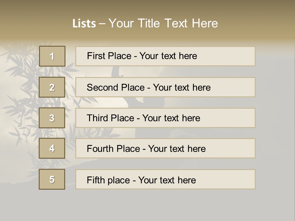 Spiritual Bamboo Defend PowerPoint Template