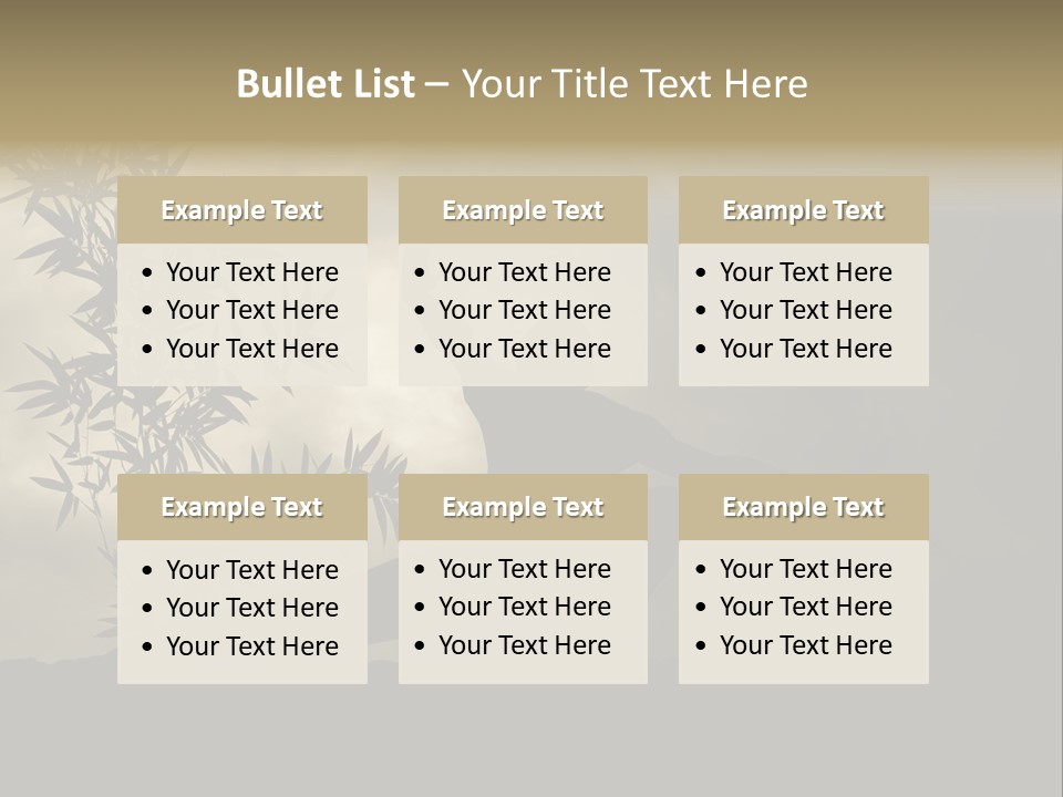 Spiritual Bamboo Defend PowerPoint Template