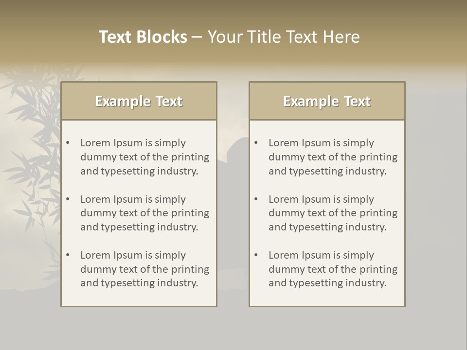 Spiritual Bamboo Defend PowerPoint Template