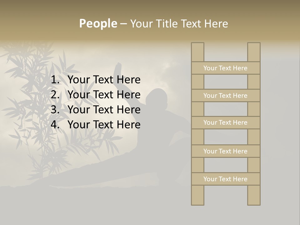 Spiritual Bamboo Defend PowerPoint Template