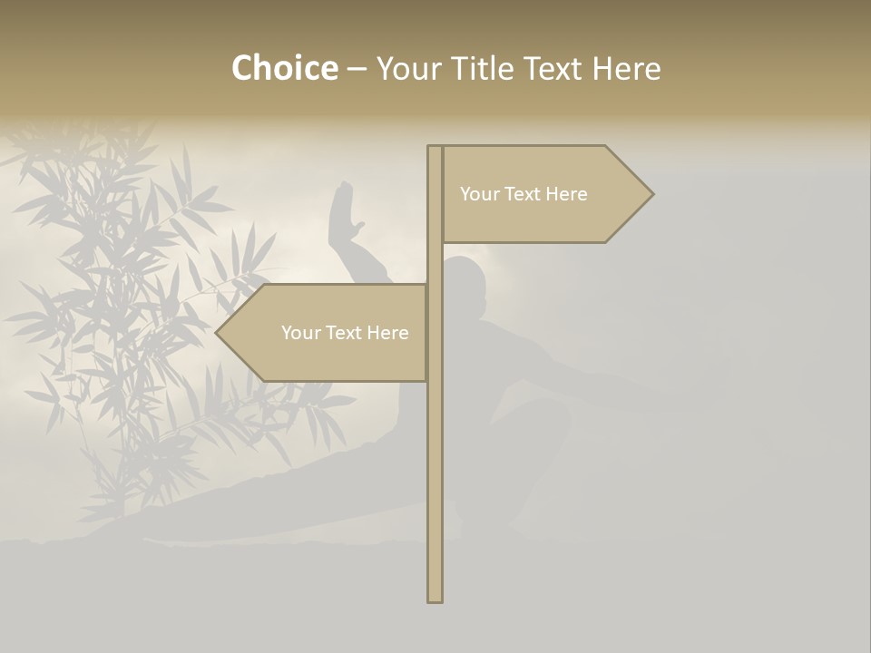 Spiritual Bamboo Defend PowerPoint Template