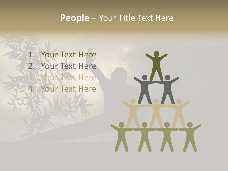 Spiritual Bamboo Defend PowerPoint Template