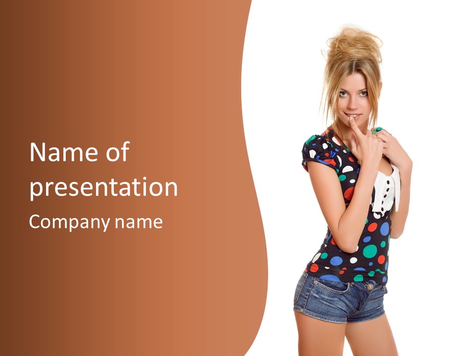 Playful Jeans Hot PowerPoint Template