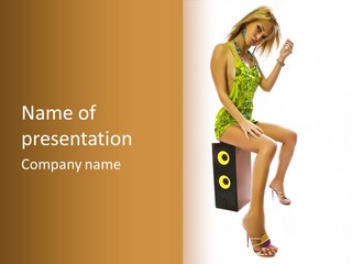 Young Face Green PowerPoint Template