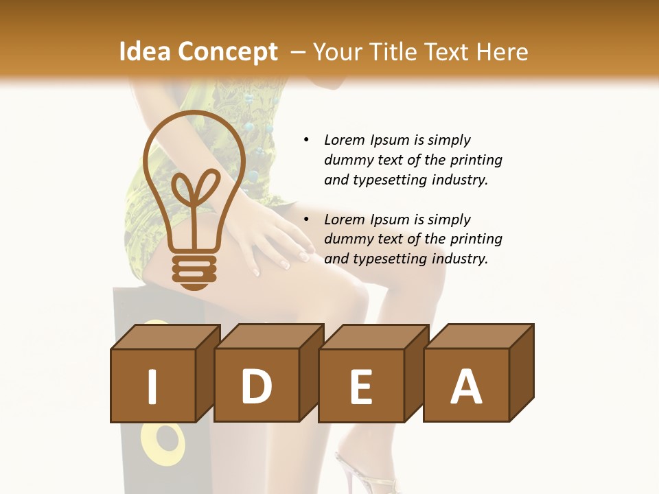 Young Face Green PowerPoint Template