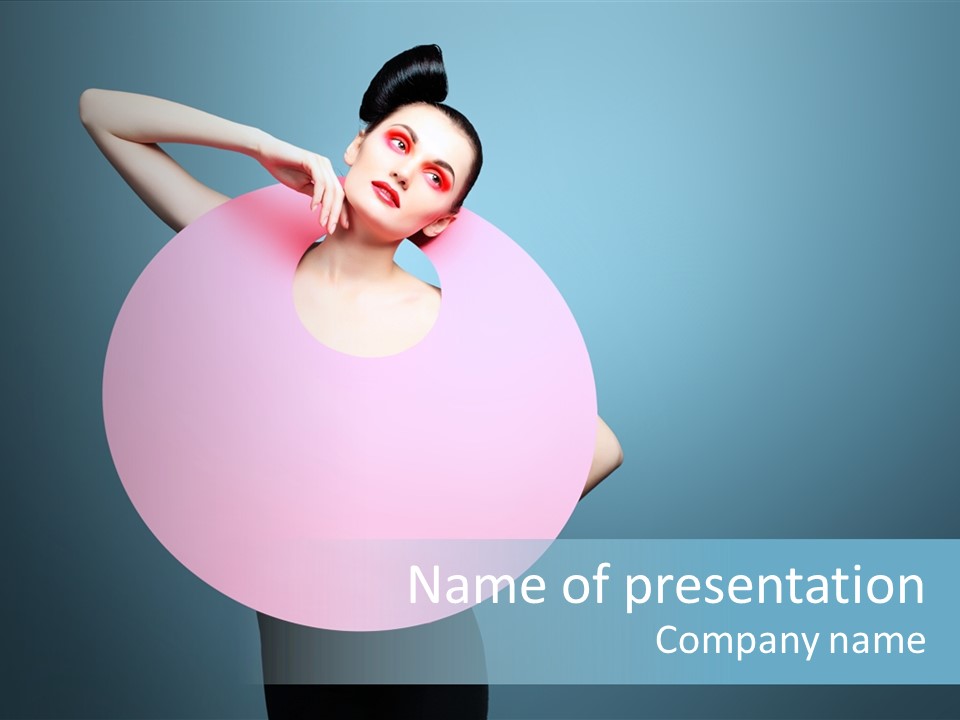 Eye Unusual Make Up PowerPoint Template