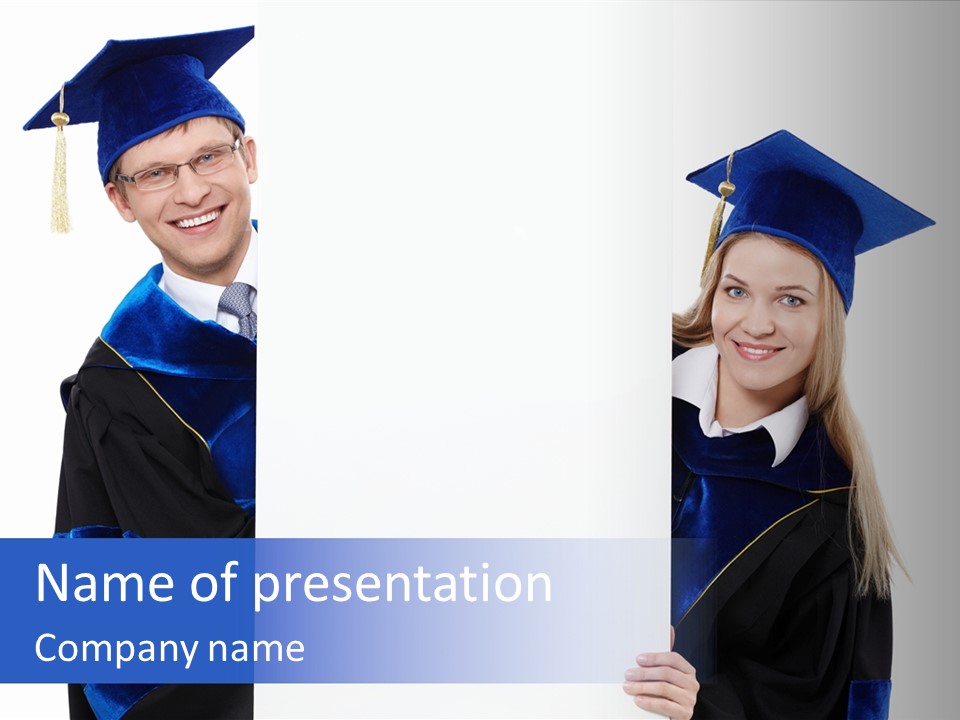 College Glasses Placard PowerPoint Template