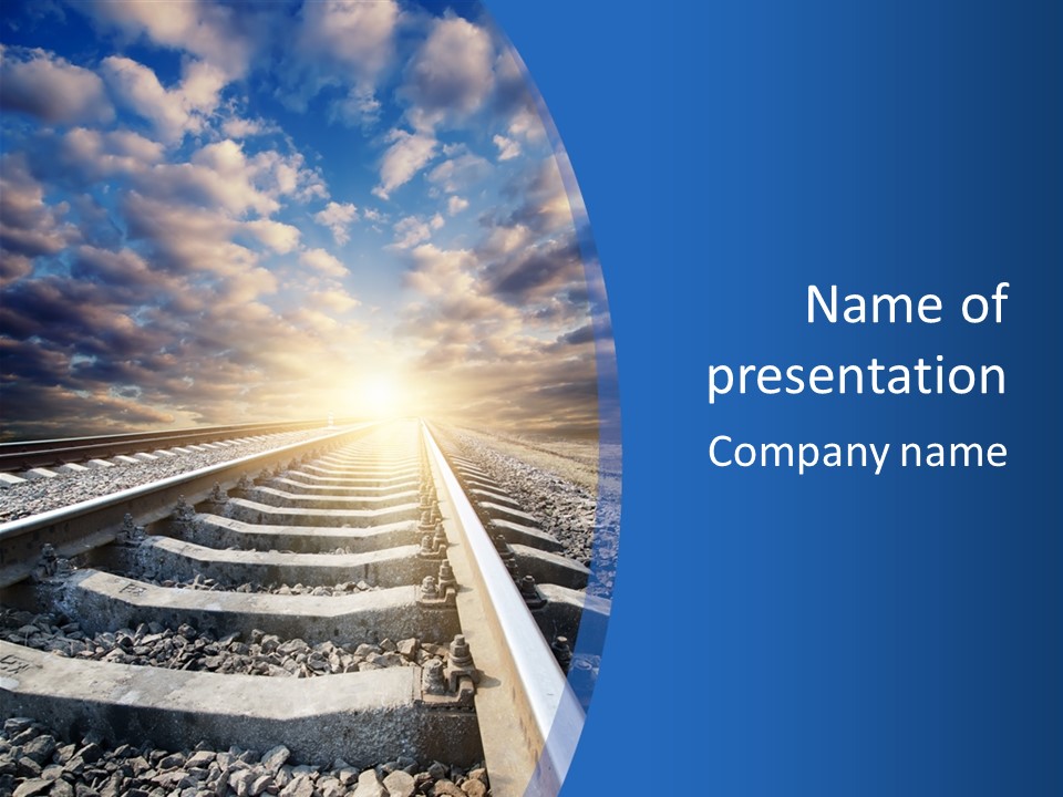 Outdoor Road Sun PowerPoint Template