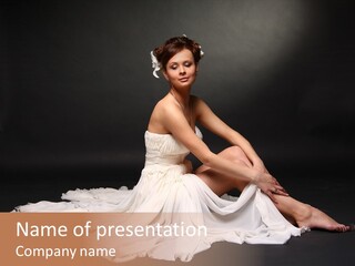 Bride Elegance Caucasian PowerPoint Template