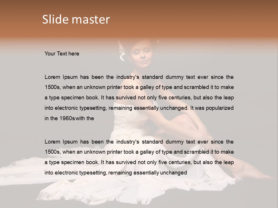 Bride Elegance Caucasian PowerPoint Template