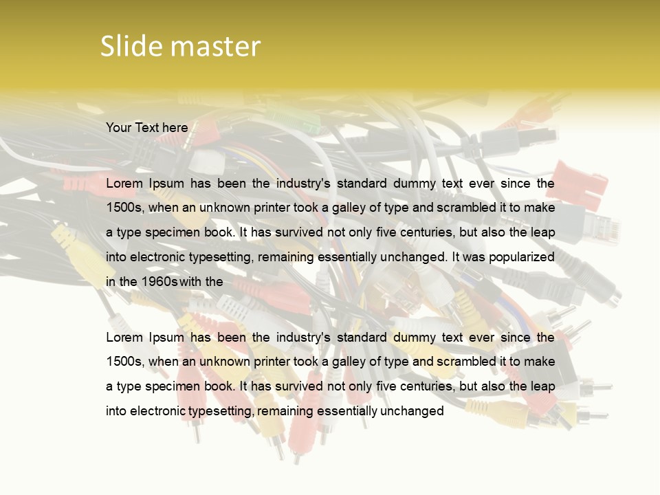 Cord Network Red PowerPoint Template