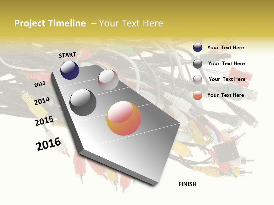 Cord Network Red PowerPoint Template