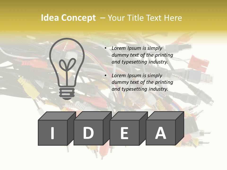 Cord Network Red PowerPoint Template