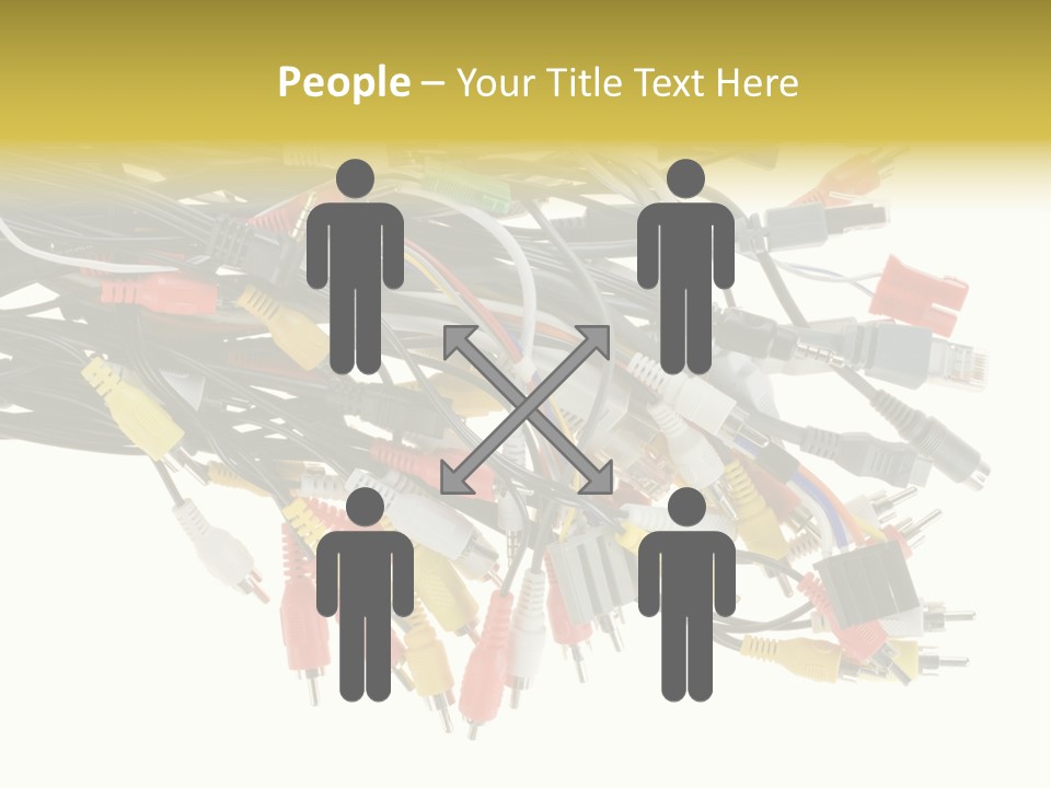 Cord Network Red PowerPoint Template