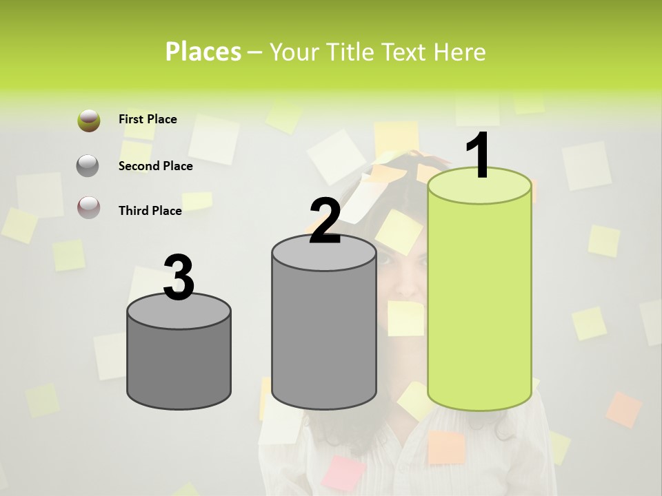 Businesswoman Note Busy PowerPoint Template