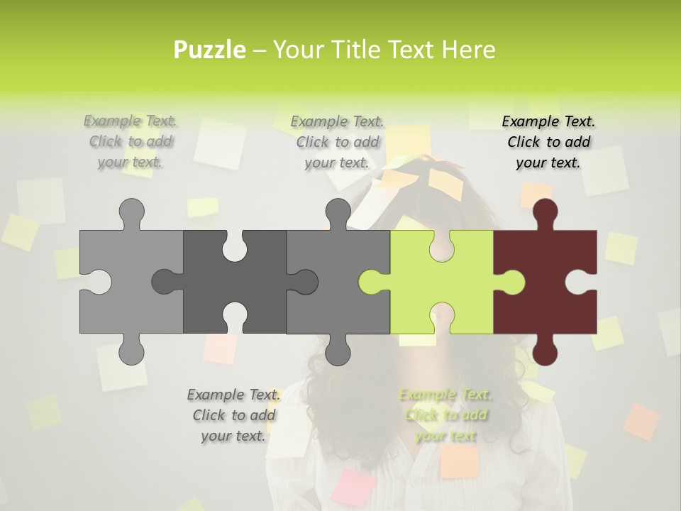 Businesswoman Note Busy PowerPoint Template