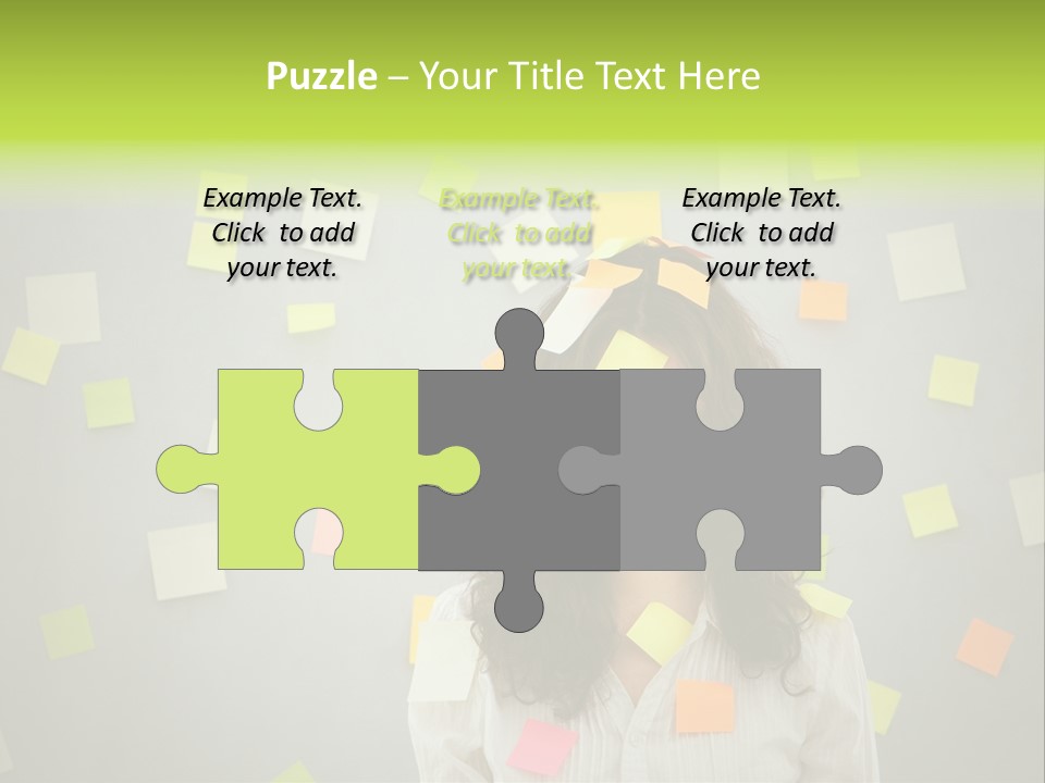 Businesswoman Note Busy PowerPoint Template