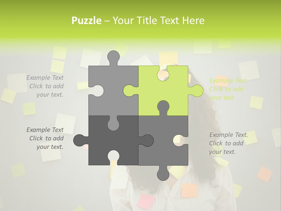 Businesswoman Note Busy PowerPoint Template