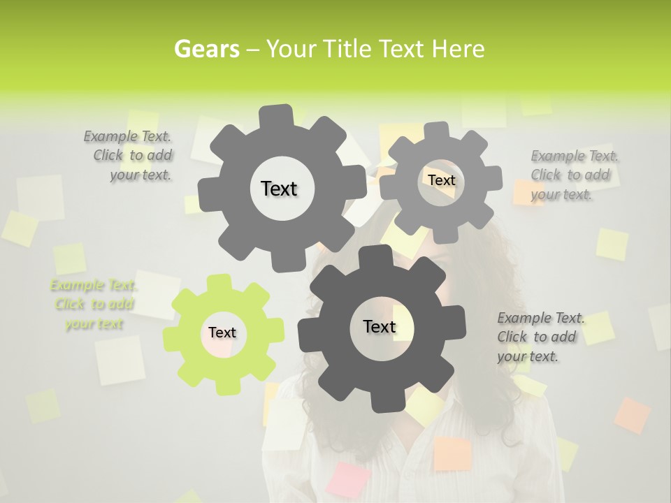 Businesswoman Note Busy PowerPoint Template