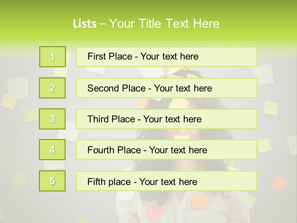 Businesswoman Note Busy PowerPoint Template